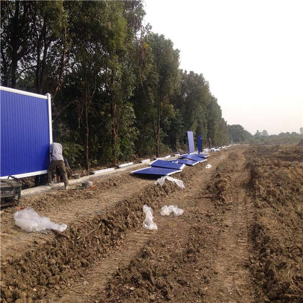 施工圍擋彩鋼板租售 金屬小板護欄網(wǎng) 藍色工地隔離板圍擋